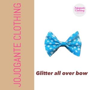 A hair bow. “Glitter all over bow”